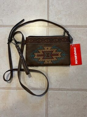 Montana West Brown Crossbody Bag with Southwestern Embroidery